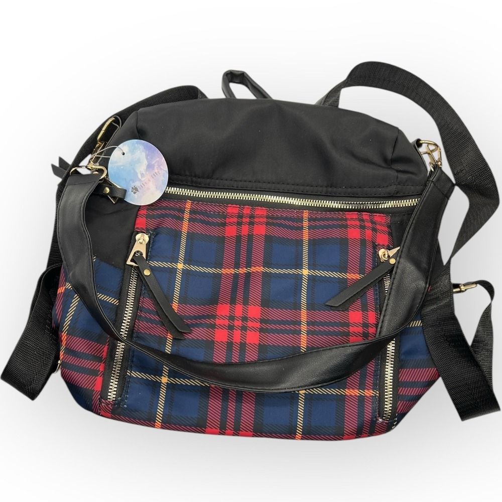Ella & Elly‎ Tartan Plaid Shoulder Backpack Bag New Scotland Academia Preppy